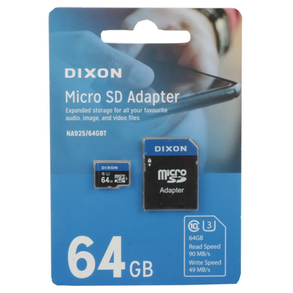DIXON High-Speed microSDXC™ Memory Card – 32GB / 64GB
